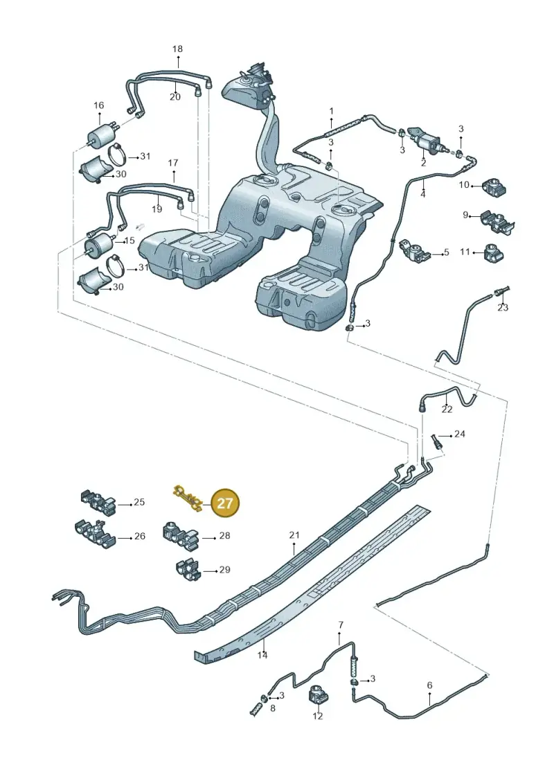 3D0616741A — Volkswagen Phaeton 4motion (2010-2016) diagram 710201400, position 27