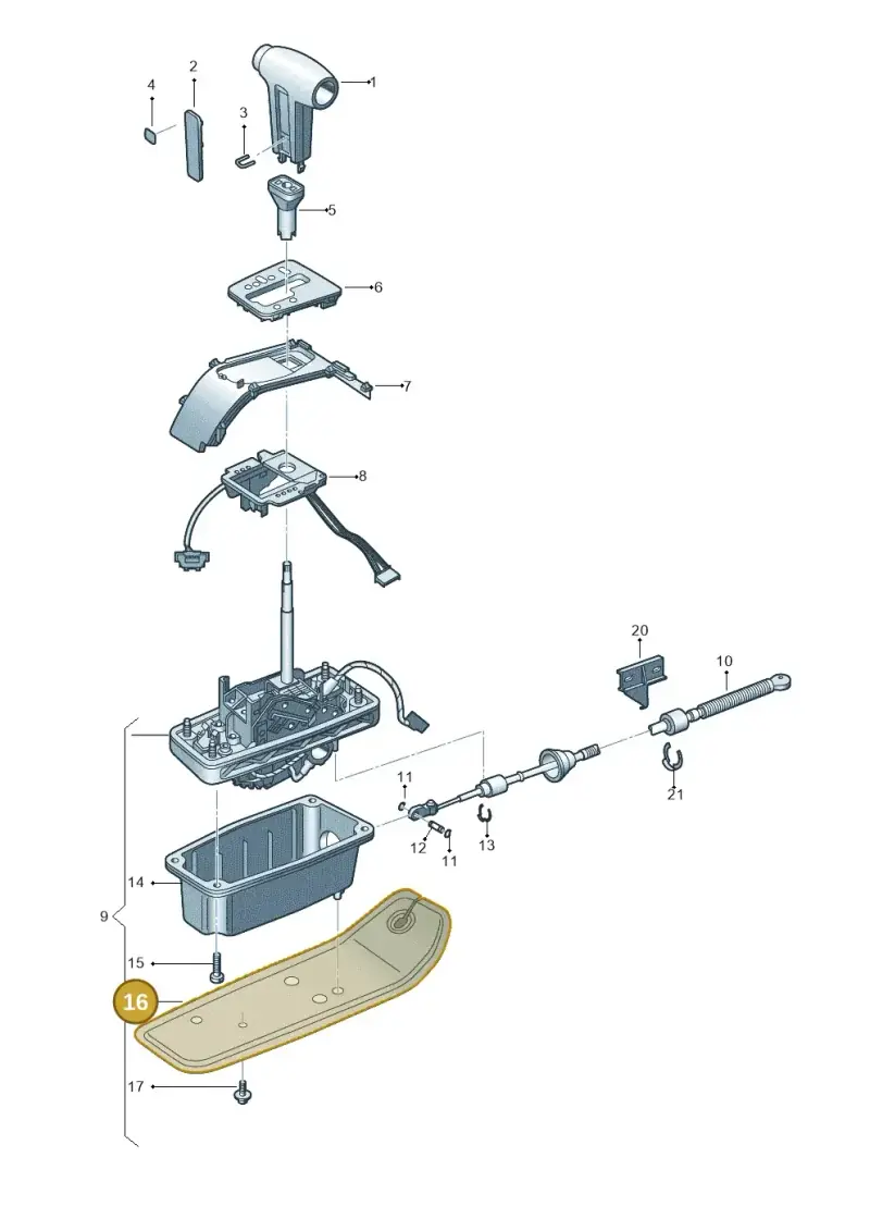 3D0713385 — Volkswagen Phaeton 4motion (2010-2016) diagram 258713150, position 16