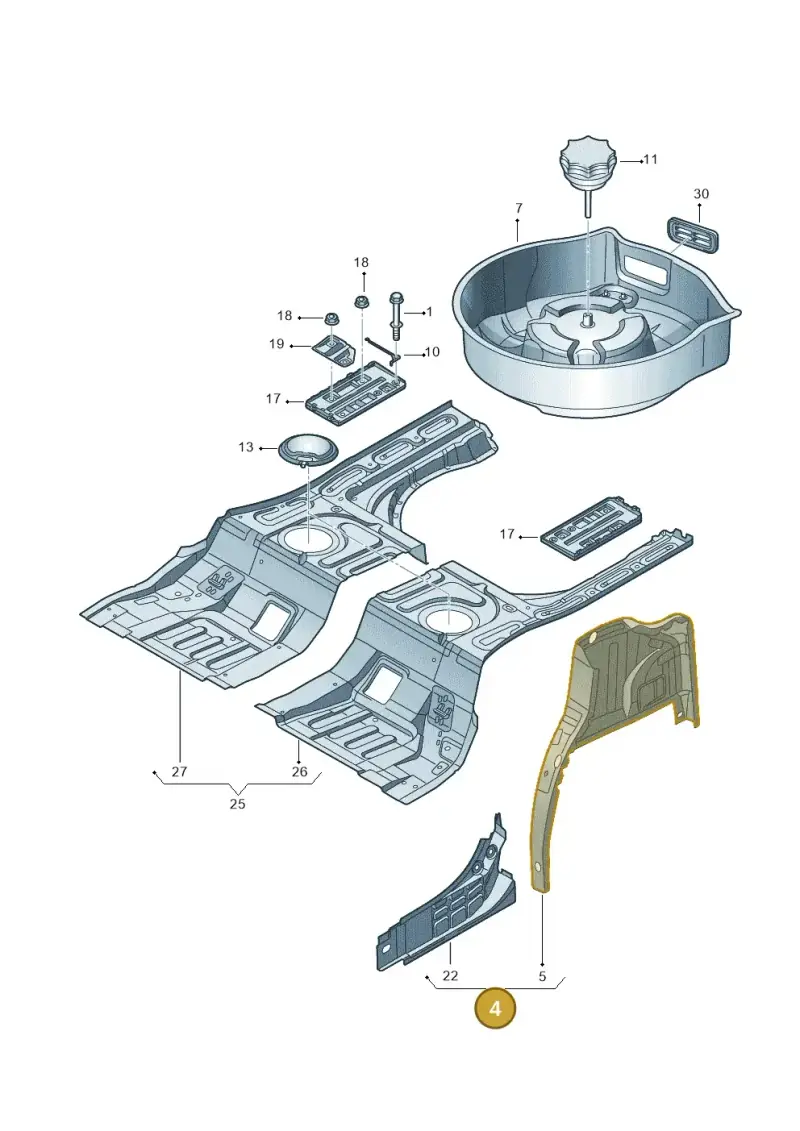3D0802400D — Volkswagen Phaeton 4motion (2010-2016) diagram 258803500, position 4