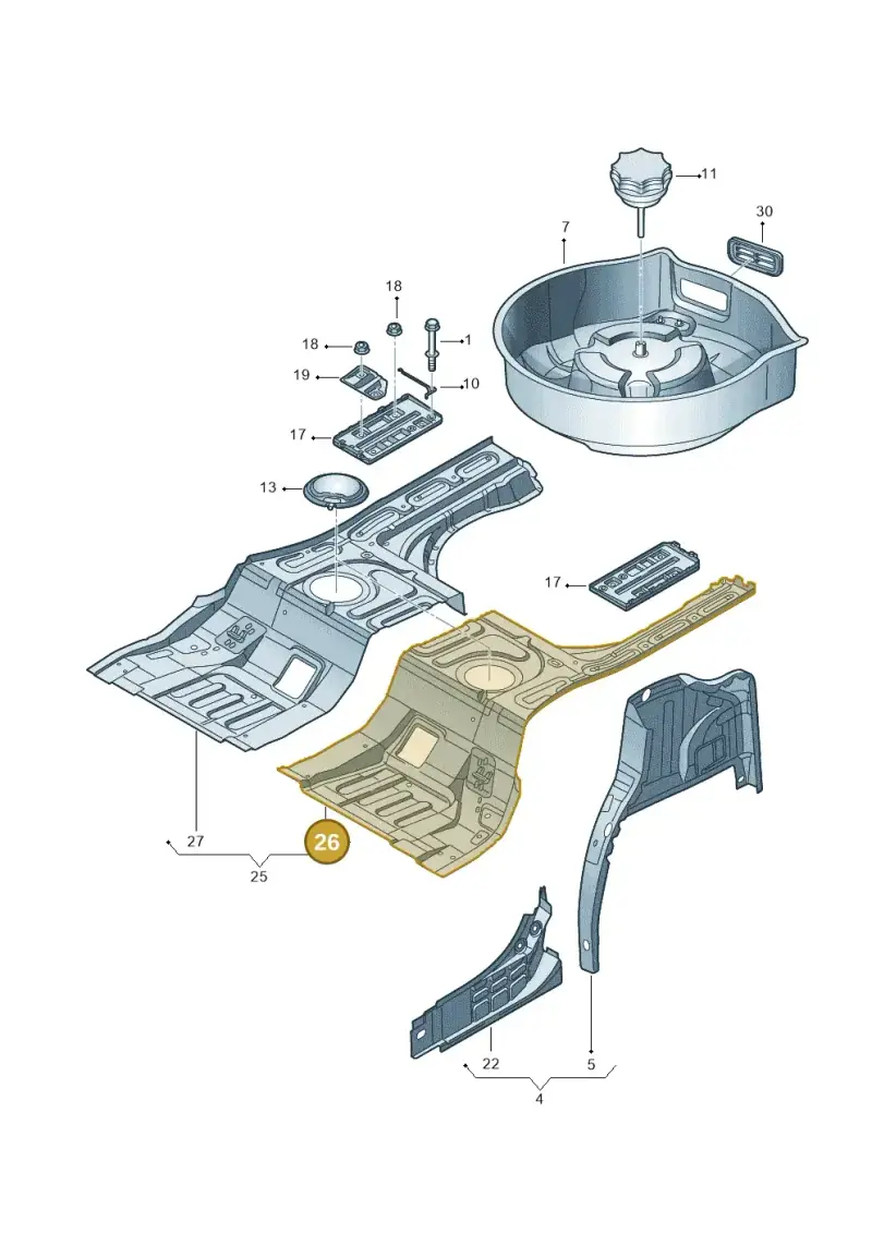 3D0803093A — Volkswagen Phaeton 4motion (2010-2016) diagram 258803500, position 26