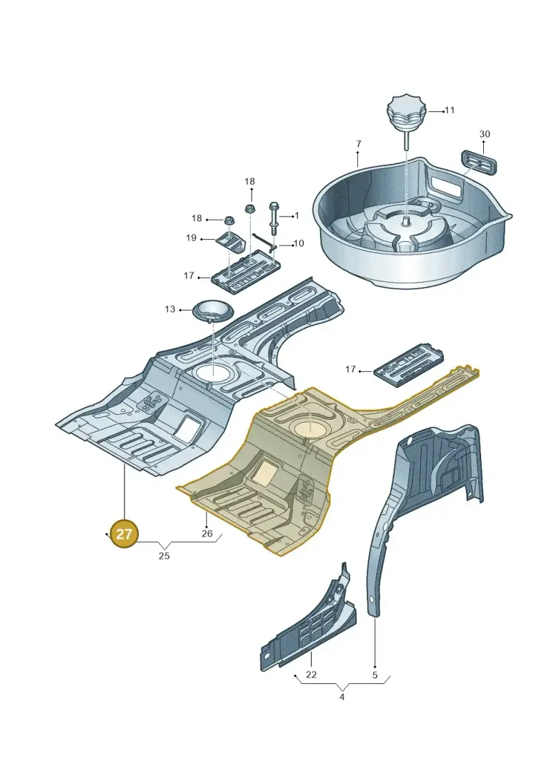 3D0803094A — Volkswagen Phaeton 4motion (2010-2016) diagram 258803500, position 27