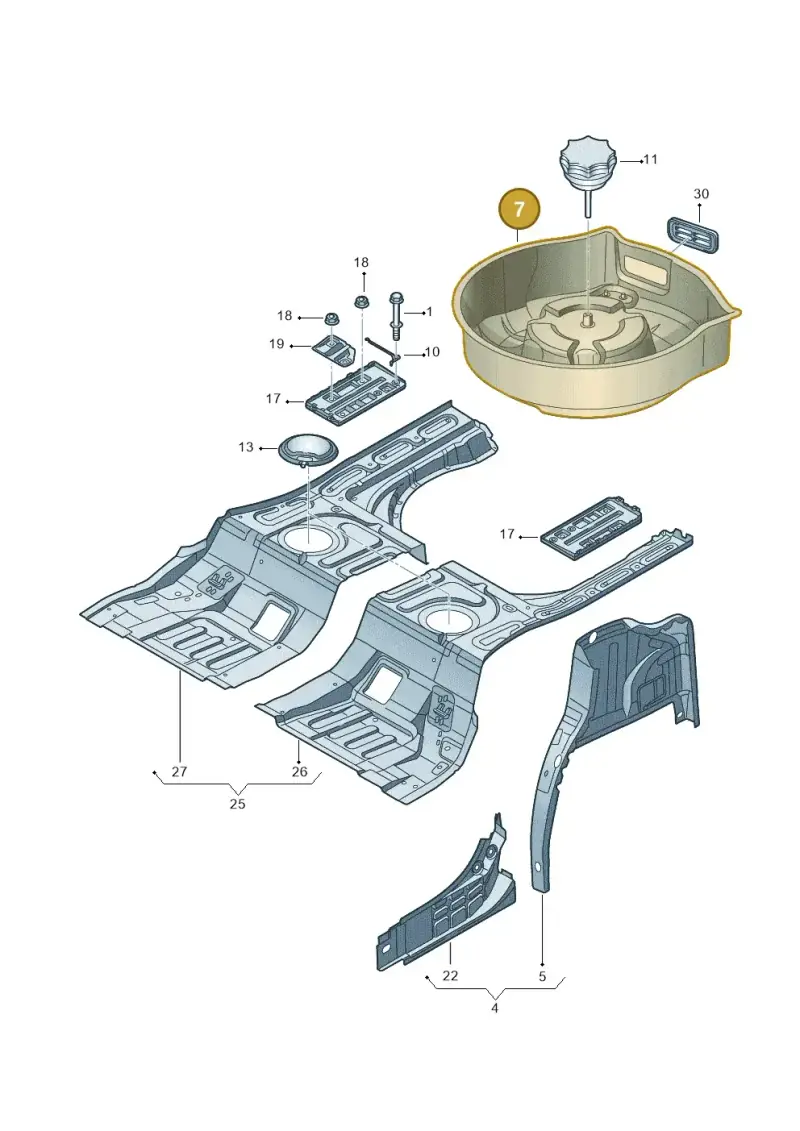 3D0803261S — Volkswagen PHAETON                08> (2007-) diagram 258803500, position 7