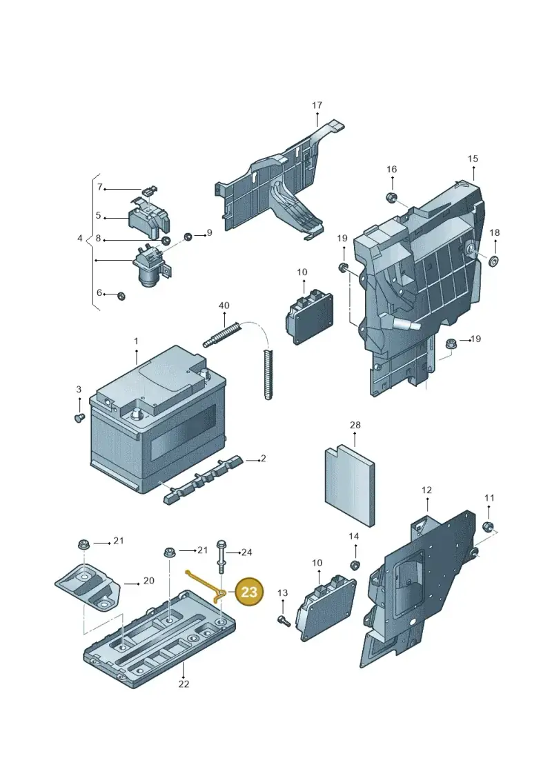 3D0803550B — Volkswagen Phaeton (lang) (2003-2006) diagram 258915000, position 23