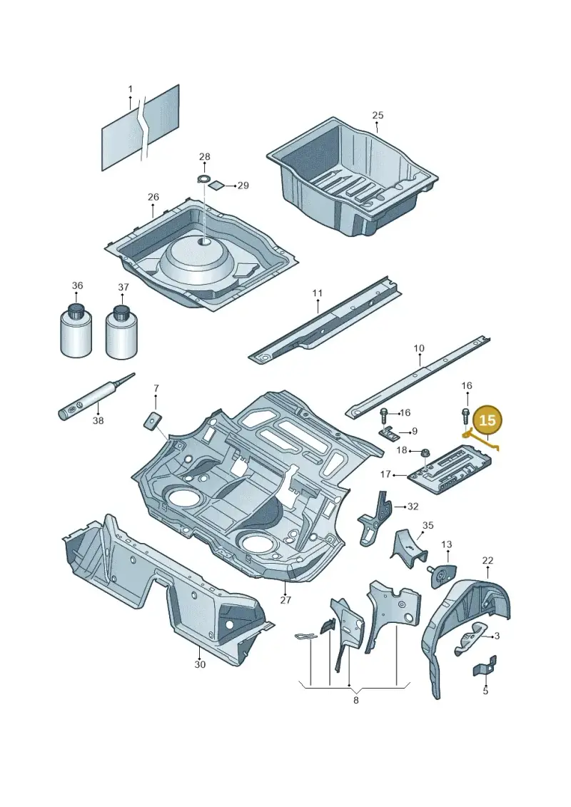 3D0803550B — Volkswagen Passat/4Motion (2005-2007) diagram 460803500, position 15