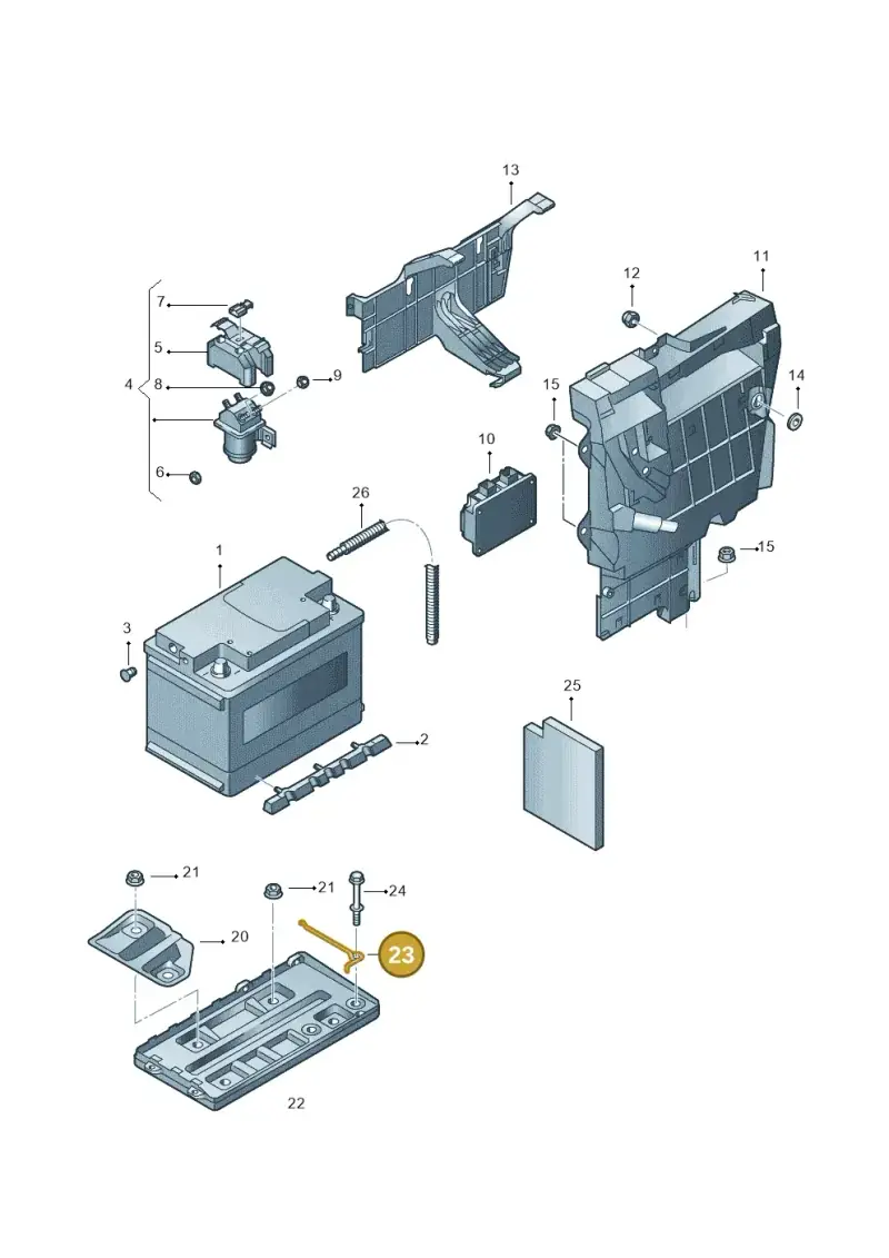 3D0803550B — Volkswagen Phaeton 4motion (2010-2016) diagram 631915000, position 23