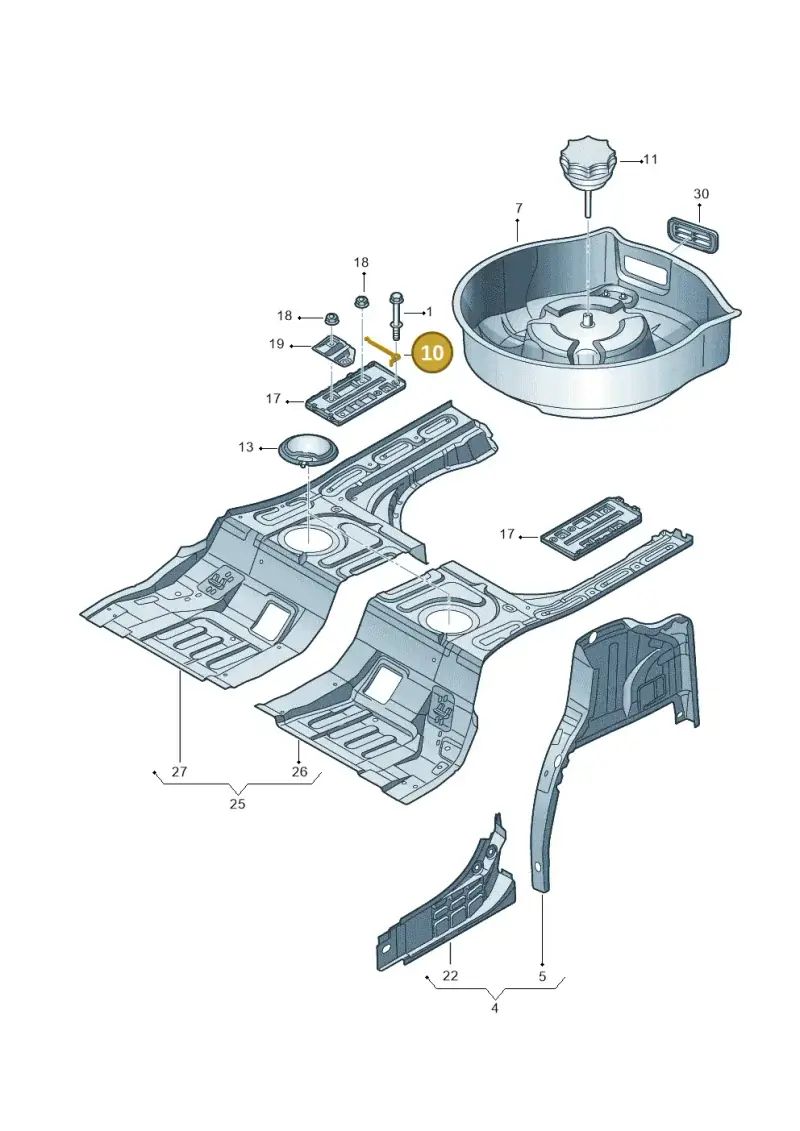 3D0803550B — Volkswagen Phaeton 4motion (2010-2016) diagram 258803500, position 10