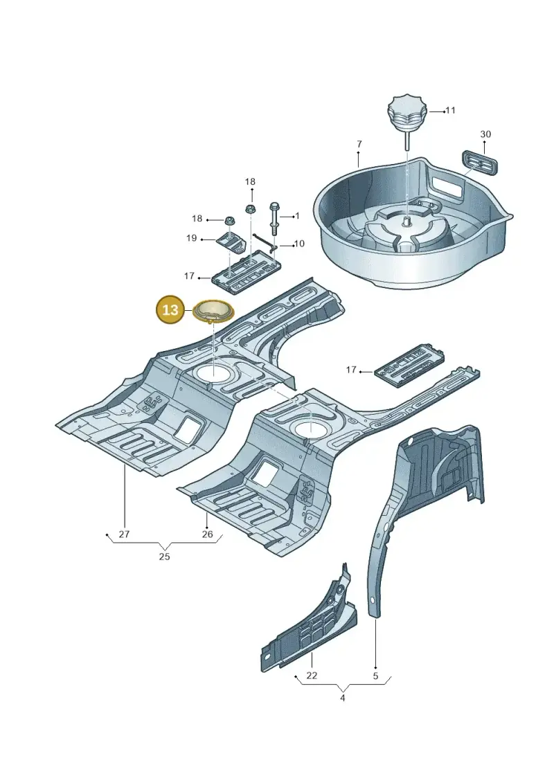 3D0803961C — Volkswagen Phaeton 4motion (2010-2016) diagram 258803500, position 13