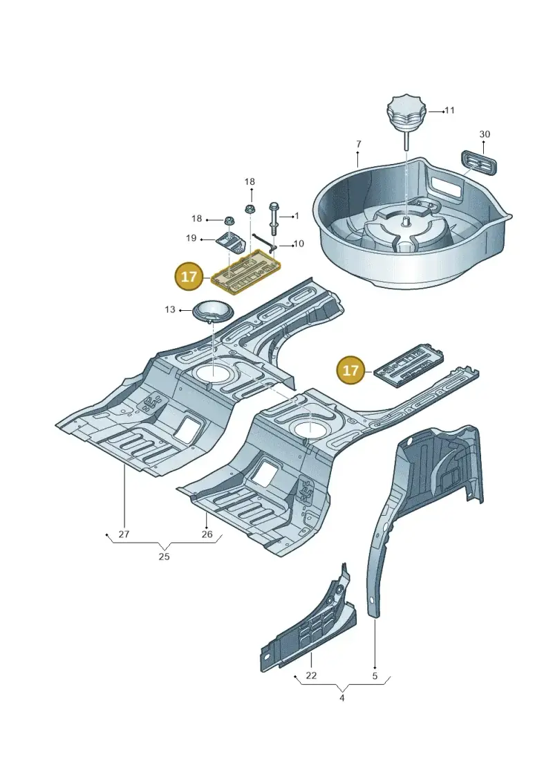 3D0804869G — Volkswagen Phaeton 4motion (2010-2016) diagram 258803500, position 17