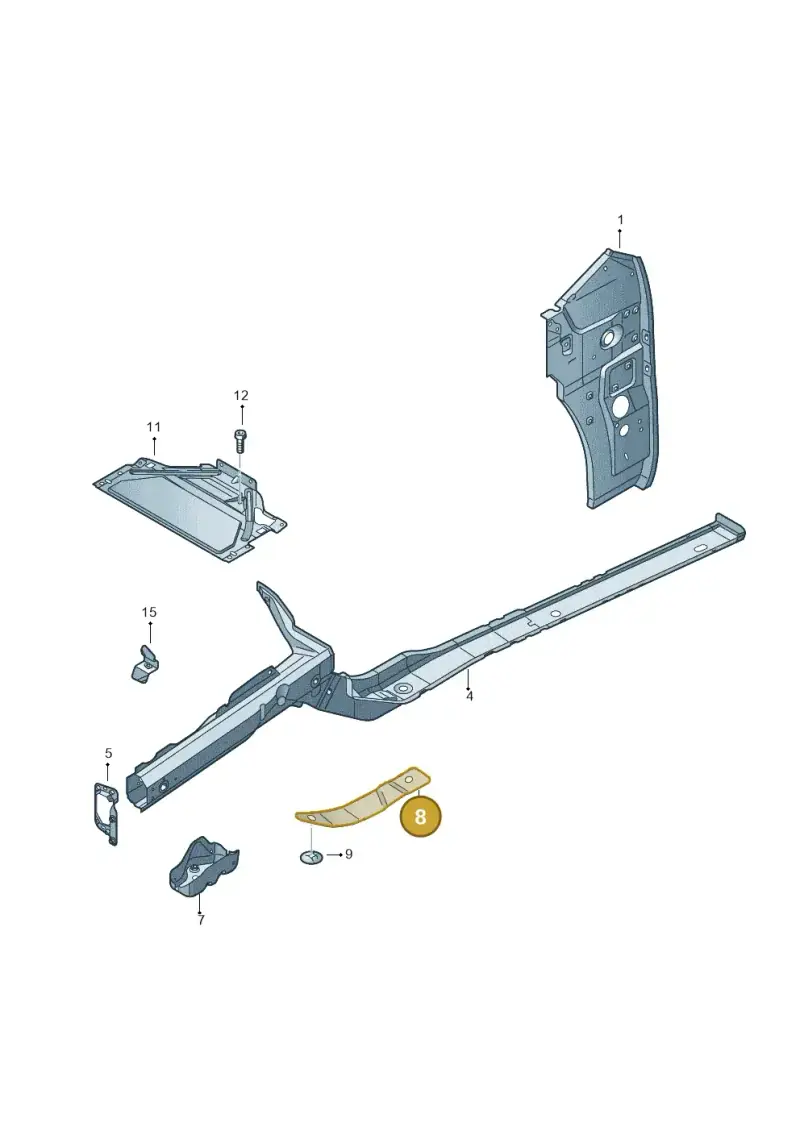 3D0806696 — Volkswagen Phaeton 4motion (2010-2016) diagram 258803100, position 8