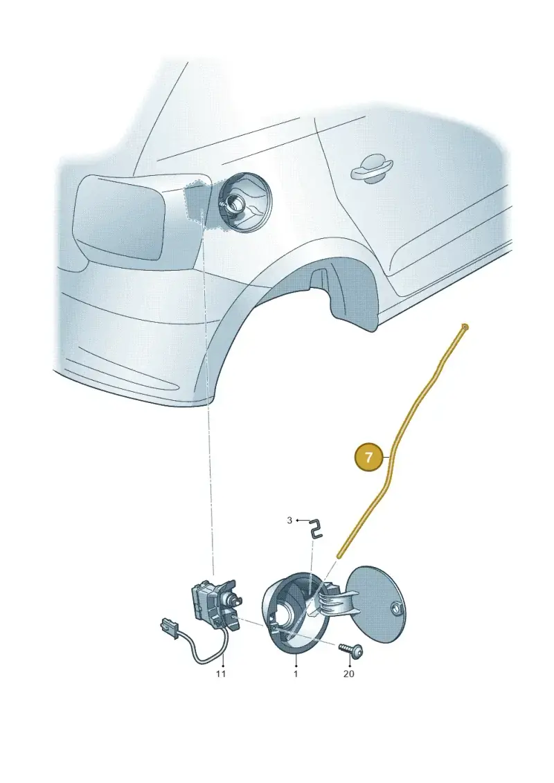 3D0809937B — Volkswagen Polo (2012-2014) diagram 672809000, position 7