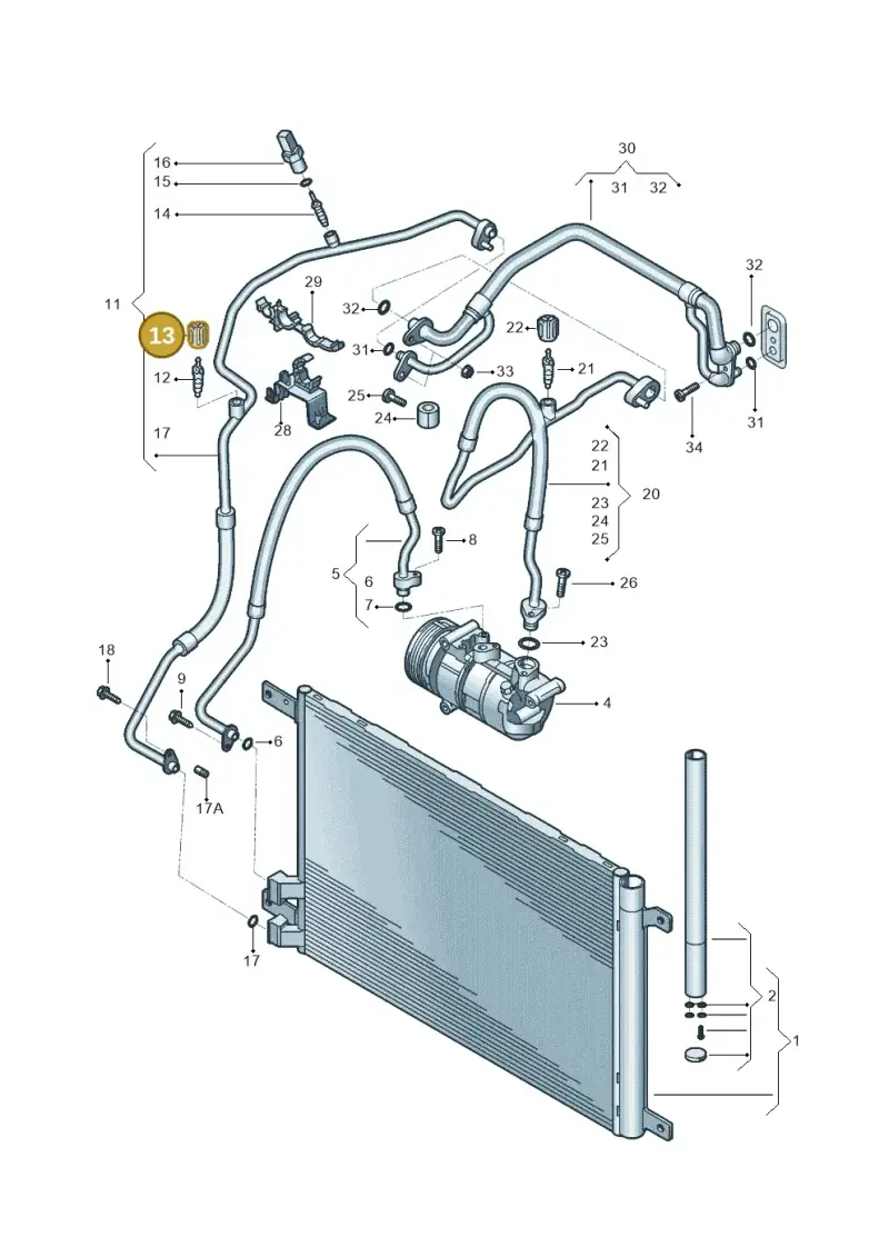3D0820581 — Volkswagen Golf 1.6 (2015-2019) diagram 867260400, position 13