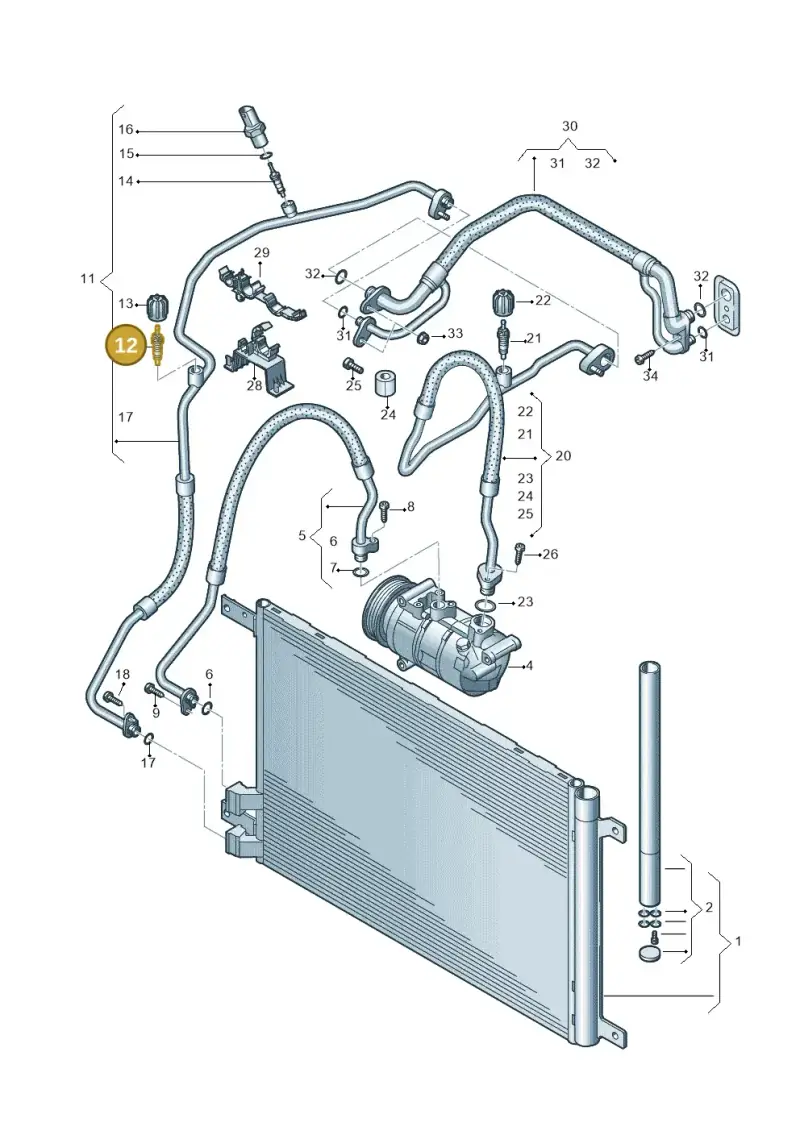 3D0820855A — Volkswagen Passat estate (2023-) diagram 746260400, position 12