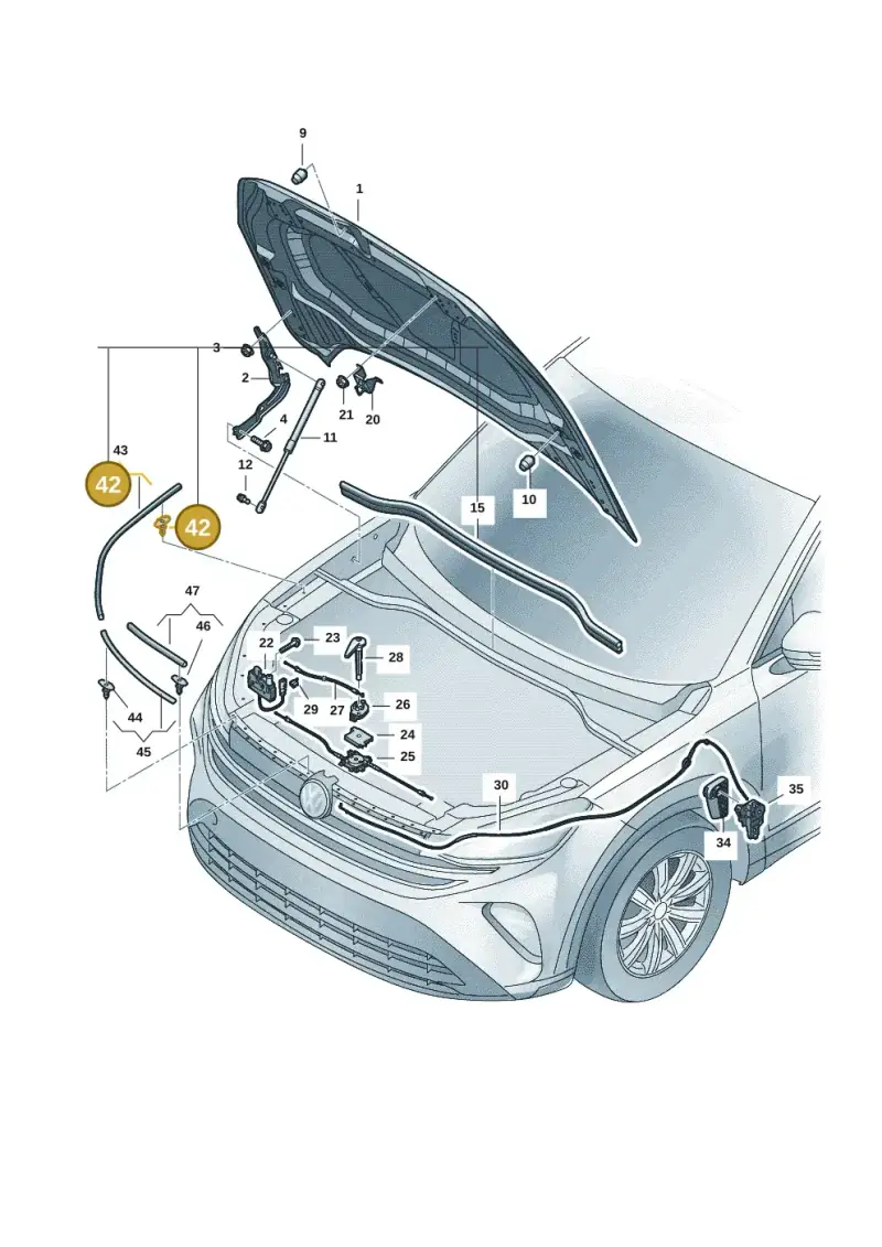 3D0823717 — Volkswagen Tiguan 2.0 (2023-) diagram 57x823000, position 42