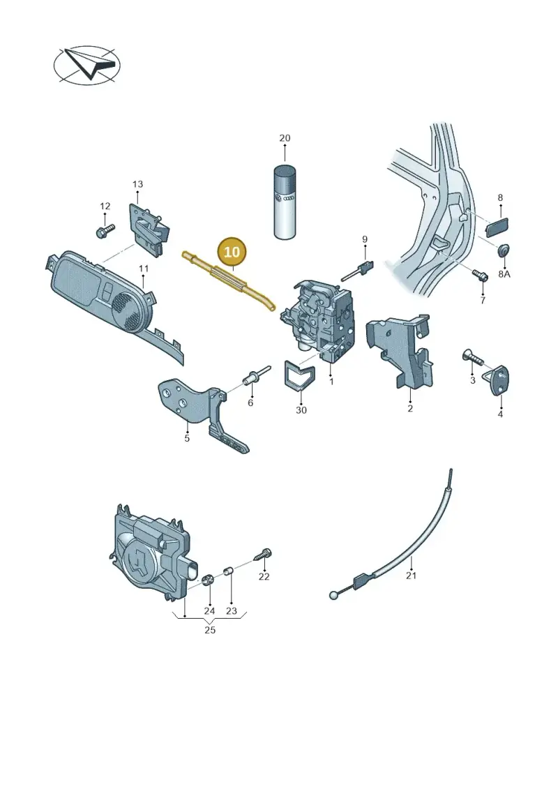 3D0837085E — Volkswagen Phaeton 4motion (2010-2016) diagram 258837000, position 10