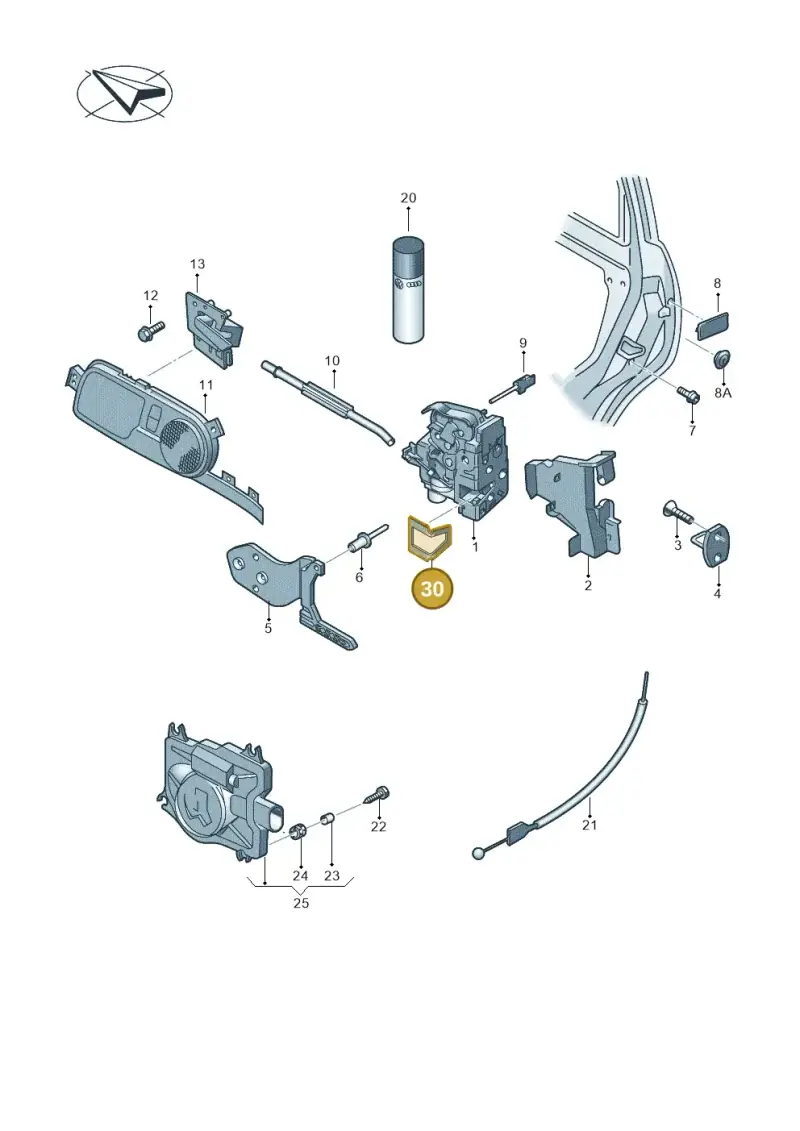 3D0837241 — Volkswagen Phaeton 4motion (2010-2016) diagram 258837000, position 30