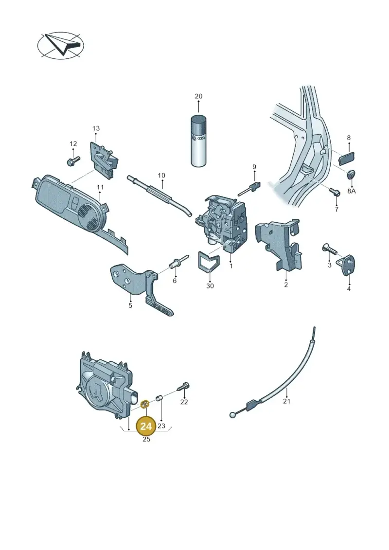 3D0837849 — Volkswagen Phaeton 4motion (2010-2016) diagram 258837000, position 24