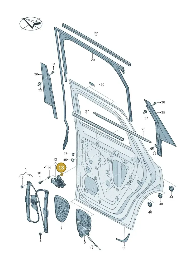 3D0837849 — Volkswagen Touareg (2017-2023) diagram 439839600, position 13
