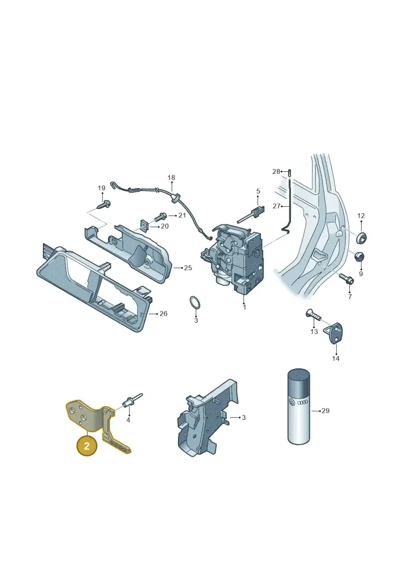 3D0837867C — Volkswagen Caddy Maxi Kombi (2010-2015) diagram 443837000, position 2