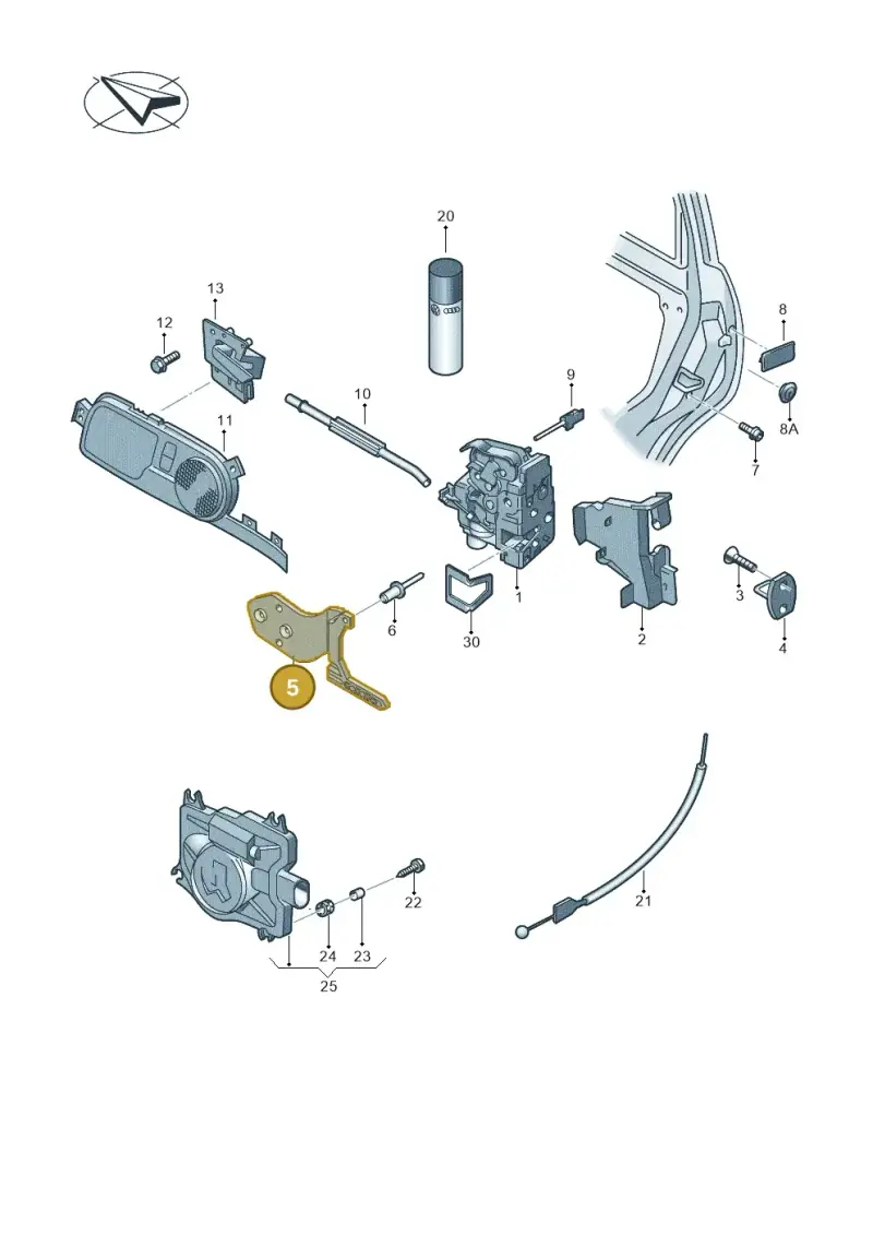 3D0837868C — Volkswagen Phaeton 4motion (2008-2010) diagram 258837000, position 5