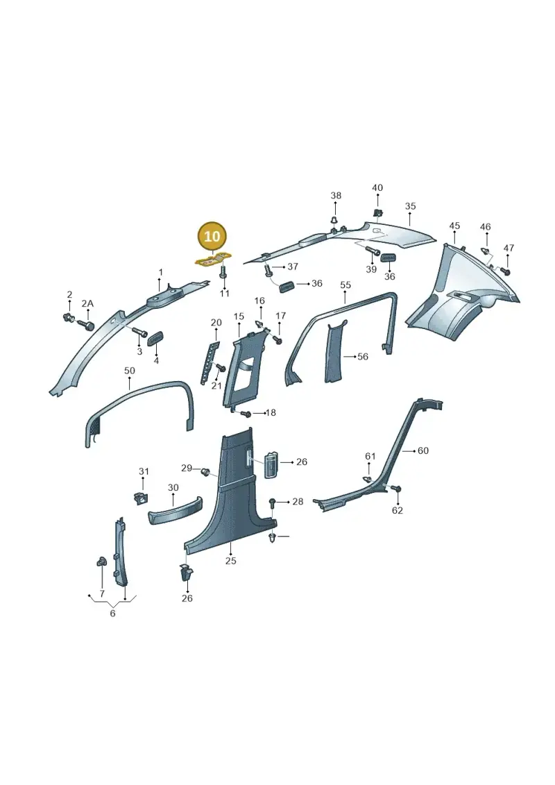 3D0858307A — Volkswagen Phaeton 4motion (2010-2016) diagram 258867650, position 10