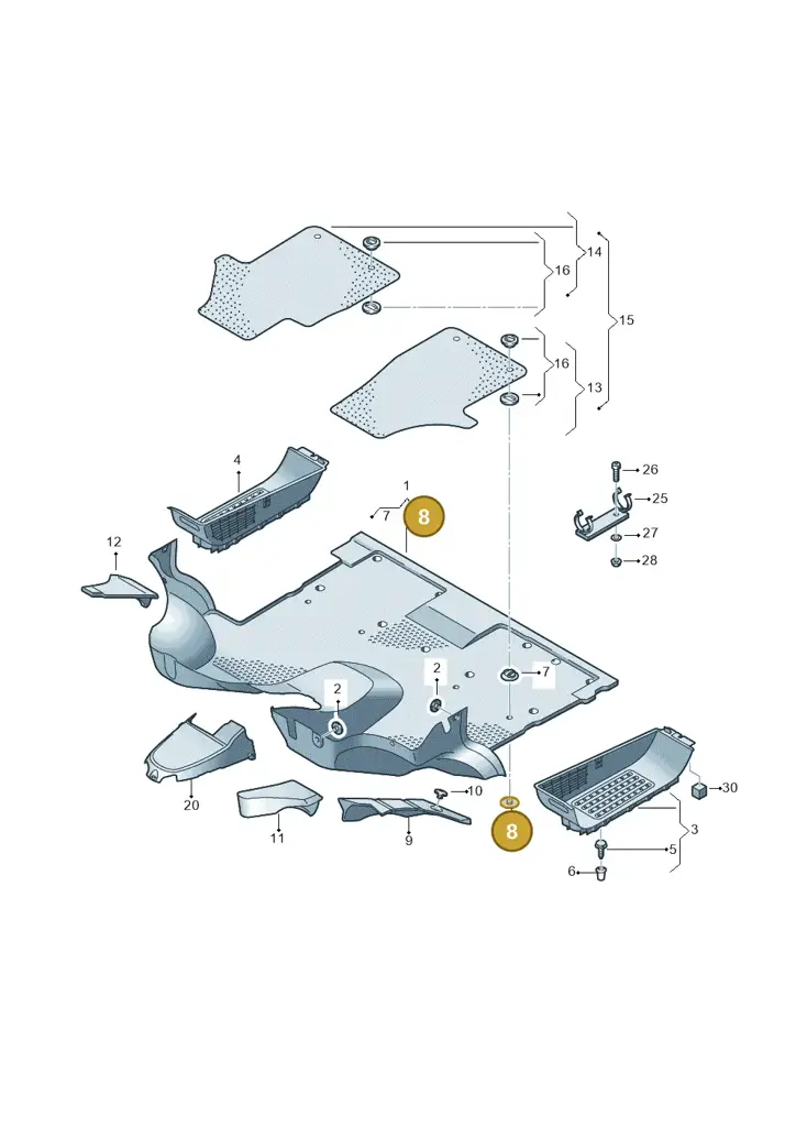 3D0864107AB41 — Volkswagen Caravelle (2015-2019) diagram 410863000, position 8