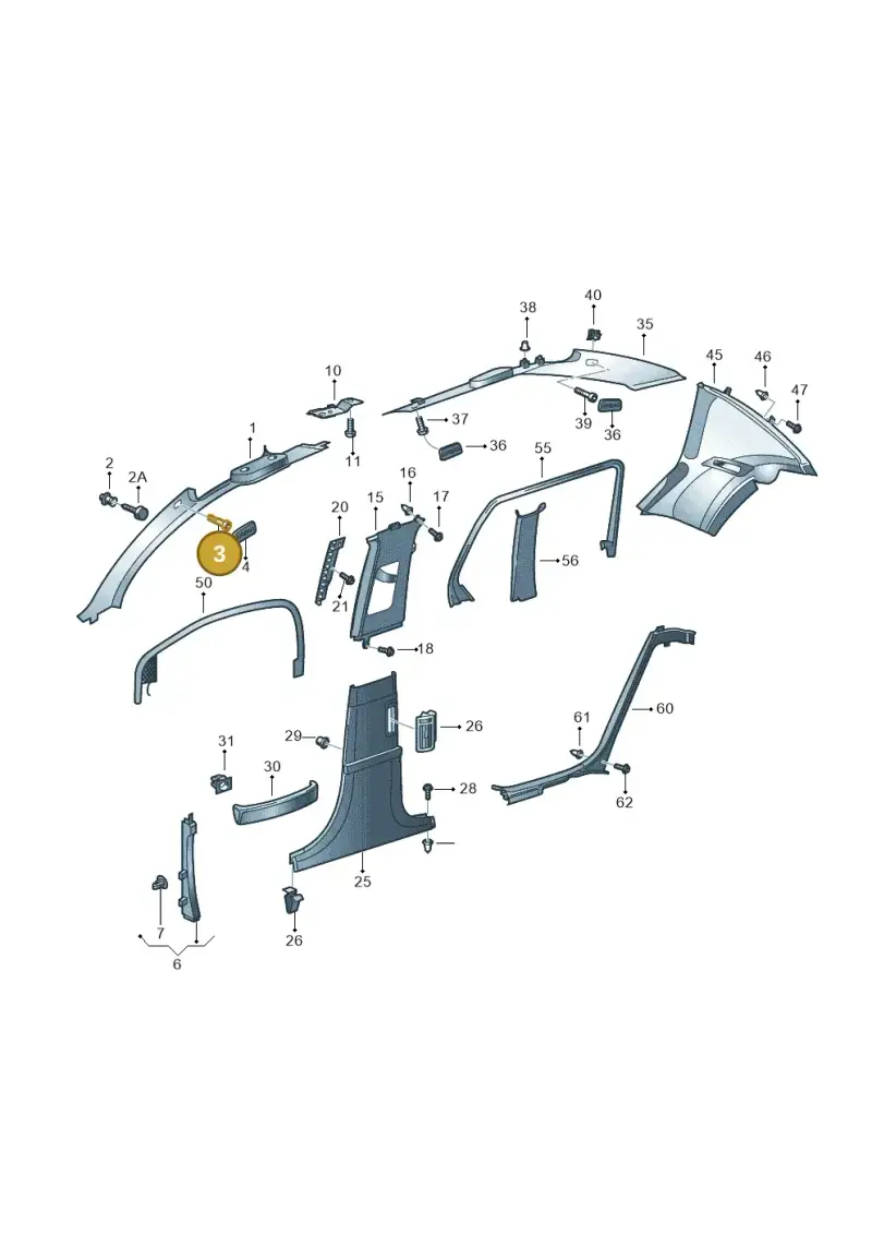 3D0867167 — Volkswagen Phaeton 4motion (2010-2016) diagram 258867650, position 3