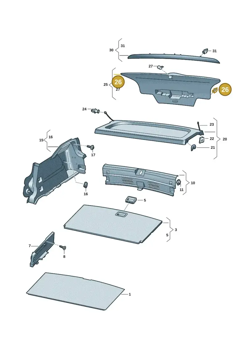 3D0867276 — Volkswagen ID.3 Pro (2019-2024) diagram 10a867080, position 26