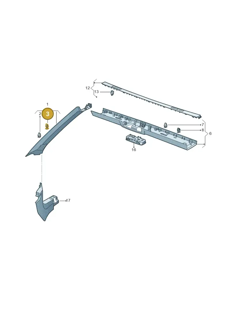 3D0867276 — Volkswagen T-Roc convertible 1.5 (2019-2024) diagram 2gk867065, position 3