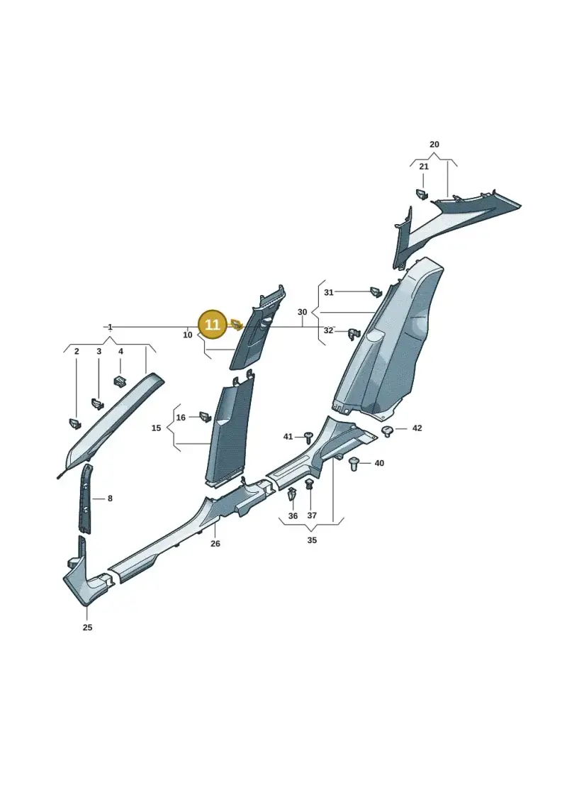 3D0867276 — Volkswagen Tiguan 2.0 (2023-) diagram 57x867700, position 11