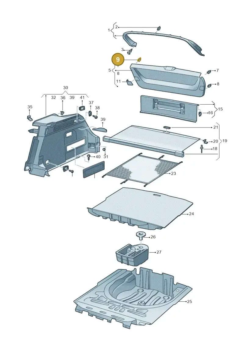 3D0867276 — Volkswagen Arteon (2017-2023) diagram 828867090, position 9
