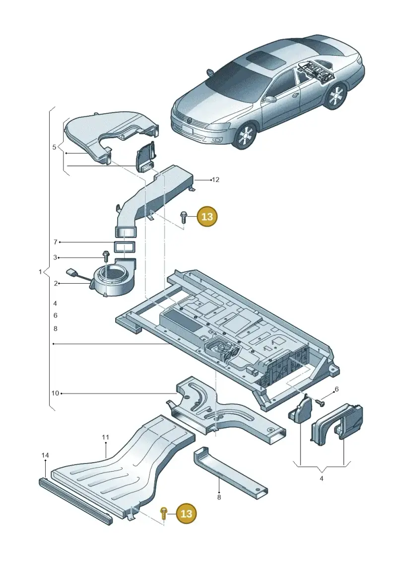 3D0867333 — Volkswagen Jetta (2014-2017) diagram 692915150, position 13