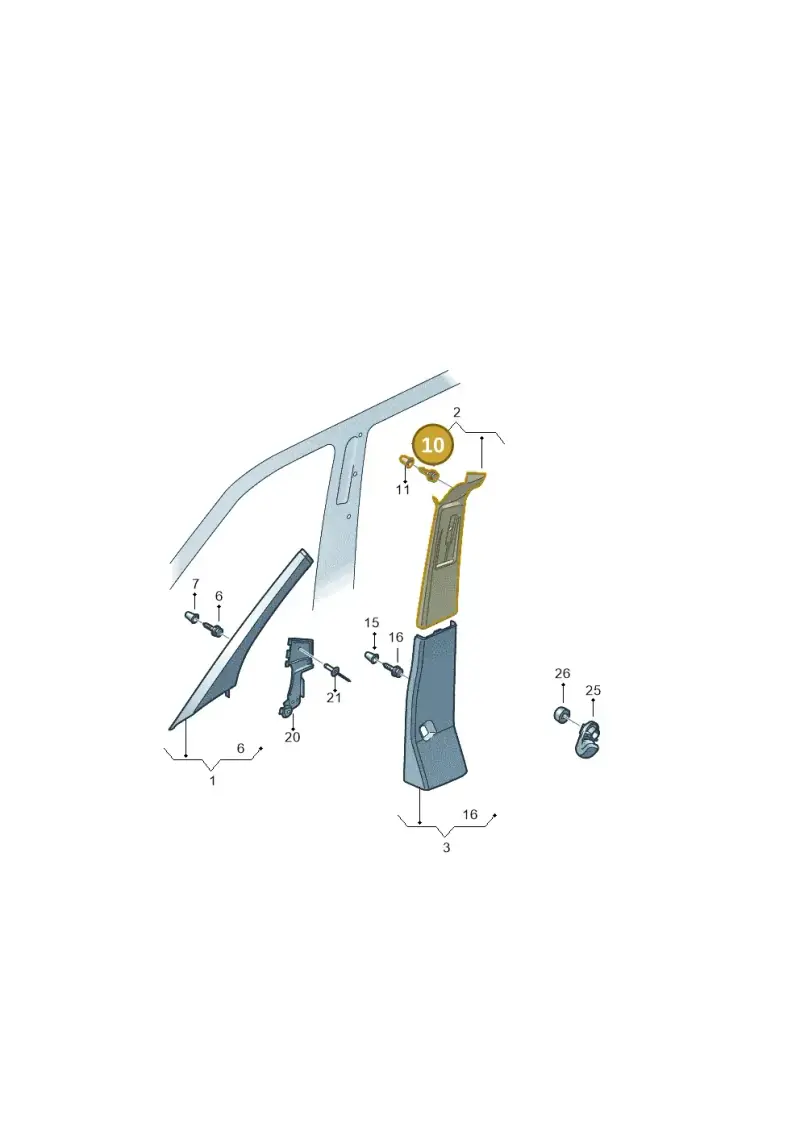 3D0867333 — Volkswagen Single-cab transp. (2019-2024) diagram 7fp867065, position 10