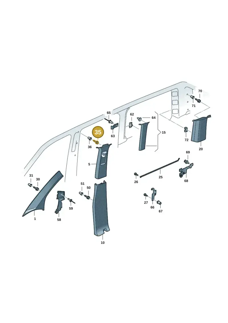 3D0867333 — Volkswagen Transport. multivan (2019-2024) diagram 7em867070, position 35