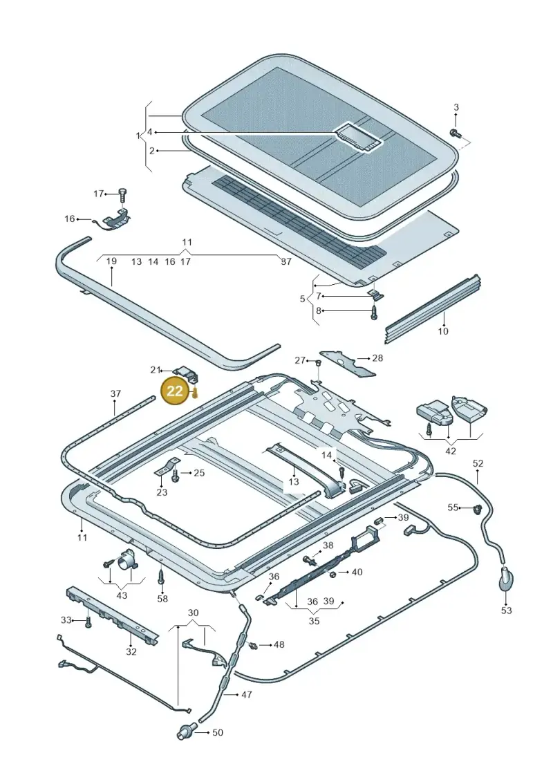 3D0877099 — Volkswagen Phaeton 4motion (2010-2016) diagram 258877000, position 22