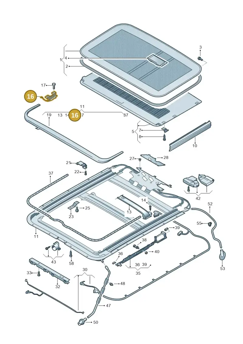 3D0877486 — Volkswagen Phaeton 4motion (2010-2016) diagram 258877000, position 16