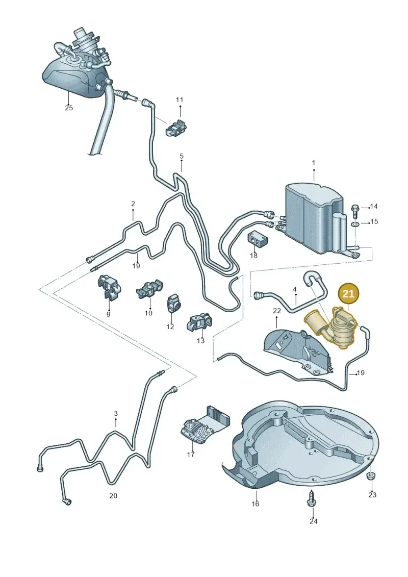 3D0906201A — Volkswagen Phaeton 4motion (2010-2016) diagram 258201960, position 21