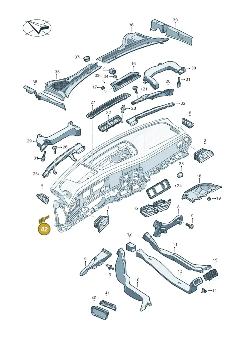 3D0907543A — Volkswagen Passat estate (2023-) diagram 3j0819300, position 42