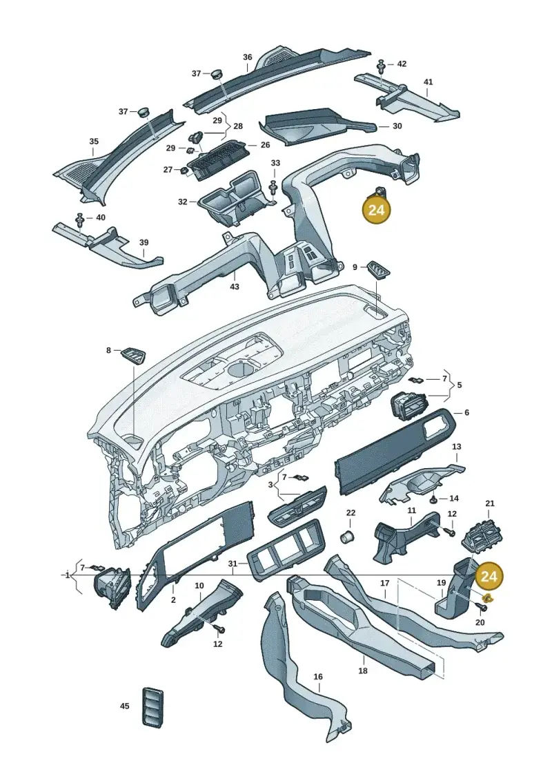3D0907543A — Volkswagen Tiguan 2.0 (2023-) diagram 57x819300, position 24
