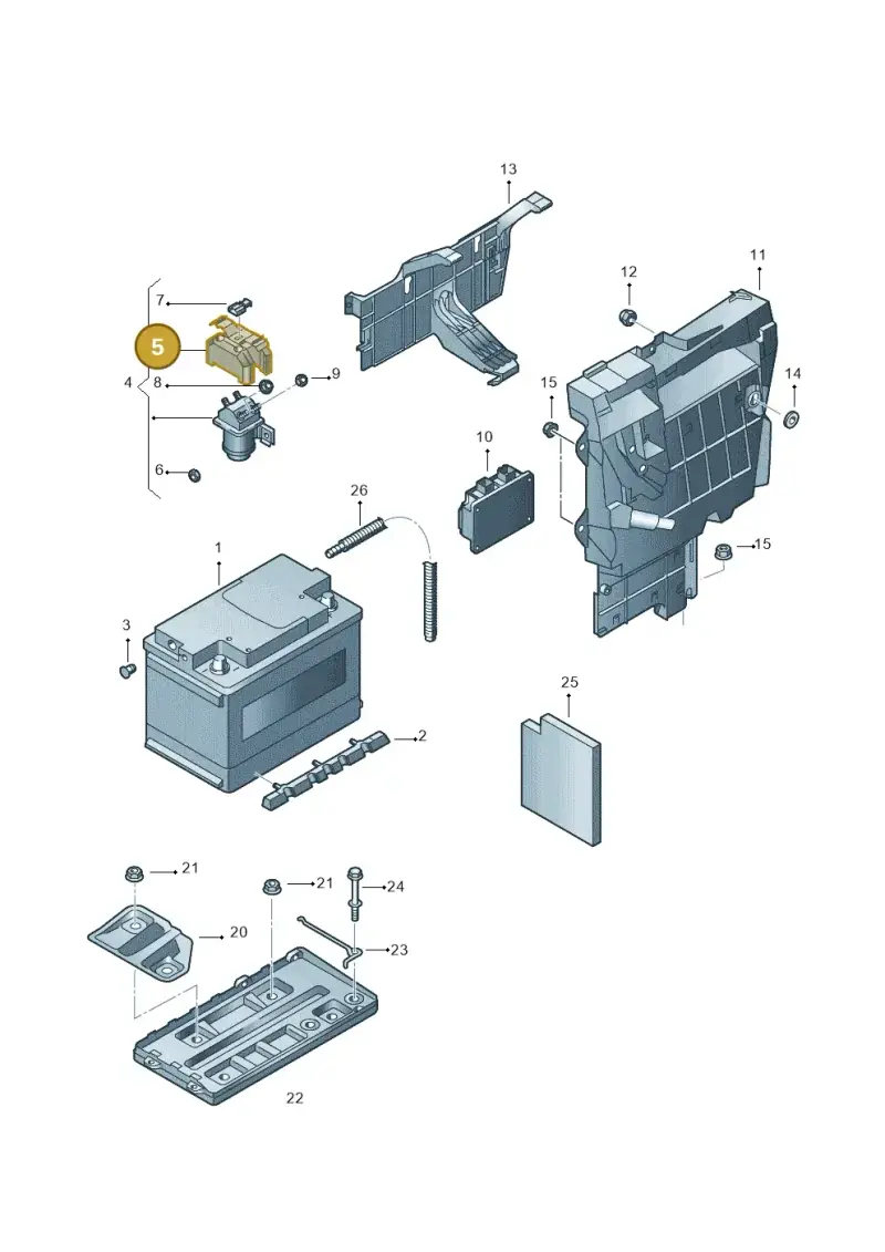 3D0919083 — Volkswagen Phaeton 4motion (2010-2016) diagram 631915000, position 5