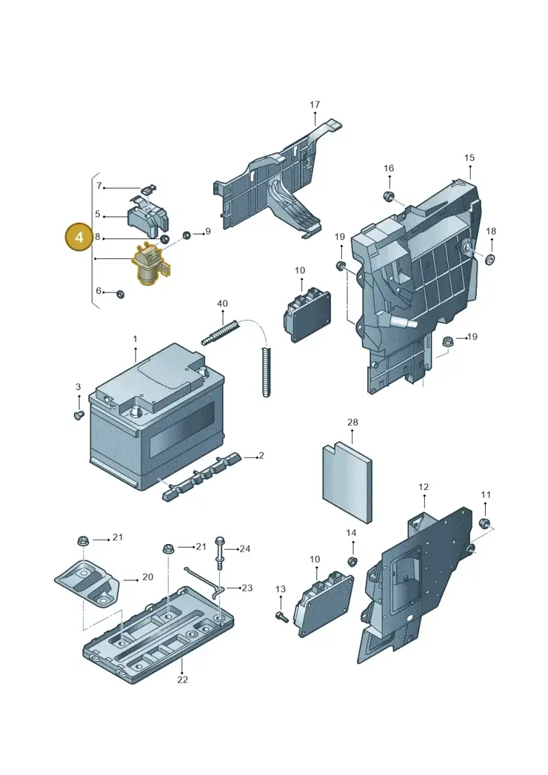 3D0919507 — Volkswagen Phaeton (lang) (2003-2006) diagram 258915000, position 4