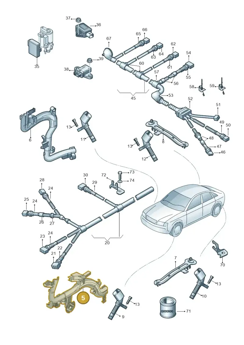 3D0927367B — Volkswagen Phaeton 4motion (2010-2016) diagram 258927000, position 5