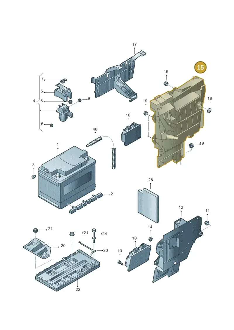 3D0937540D — Volkswagen Phaeton (lang) (2003-2006) diagram 258915000, position 15