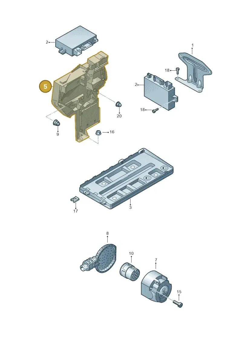 3D0937540D — Volkswagen Phaeton 4motion (2010-2016) diagram 258945550, position 5