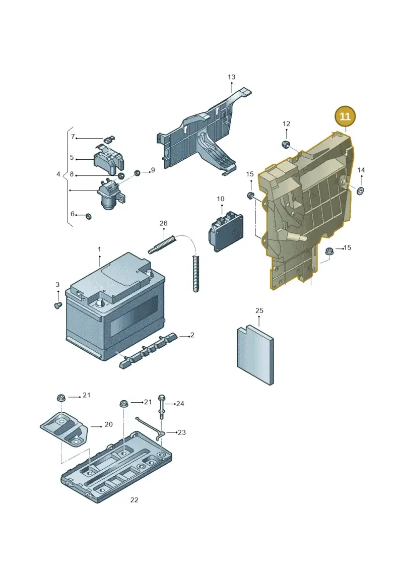 3D0937540D — Volkswagen Phaeton 4motion (2010-2016) diagram 631915000, position 11