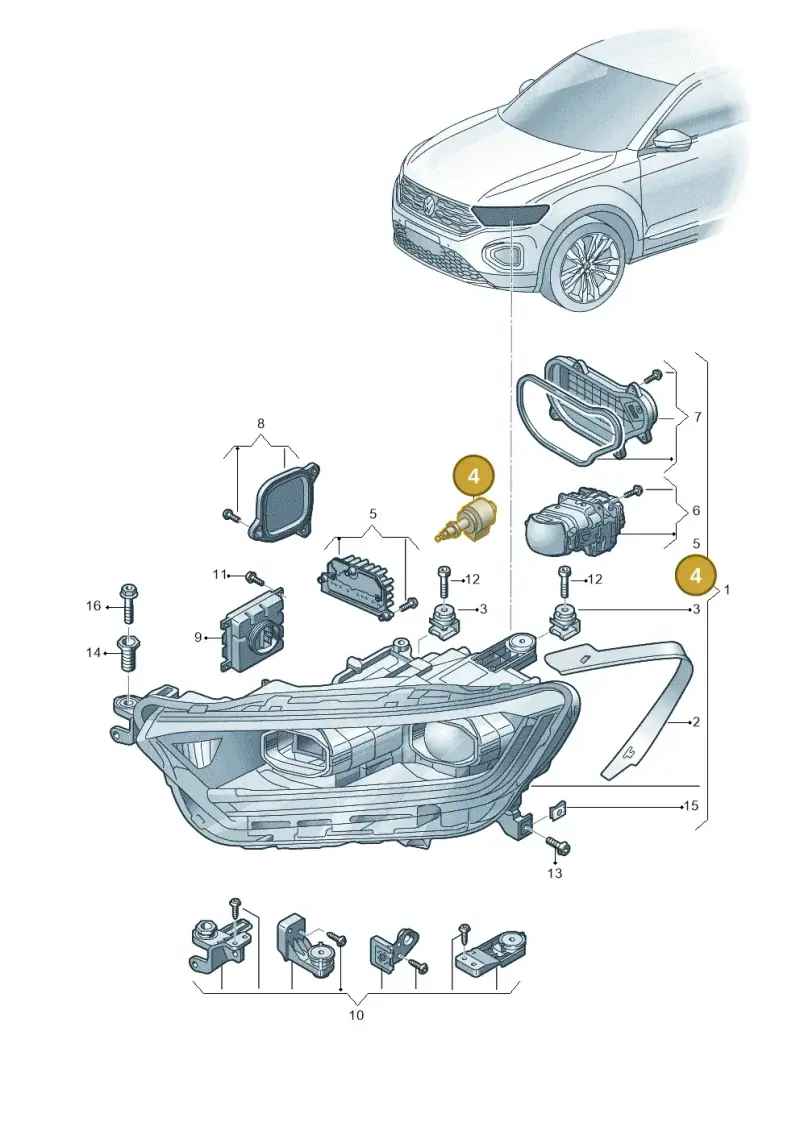 3D0941295 — Volkswagen T-Roc convertible 1.5 (2019-2024) diagram 813941025, position 4