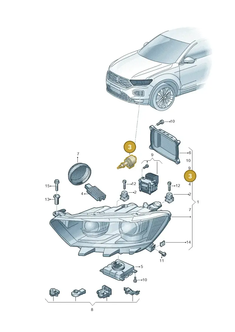 3D0941295 — Volkswagen T-Roc convertible 1.5 (2019-2024) diagram 813941200, position 3