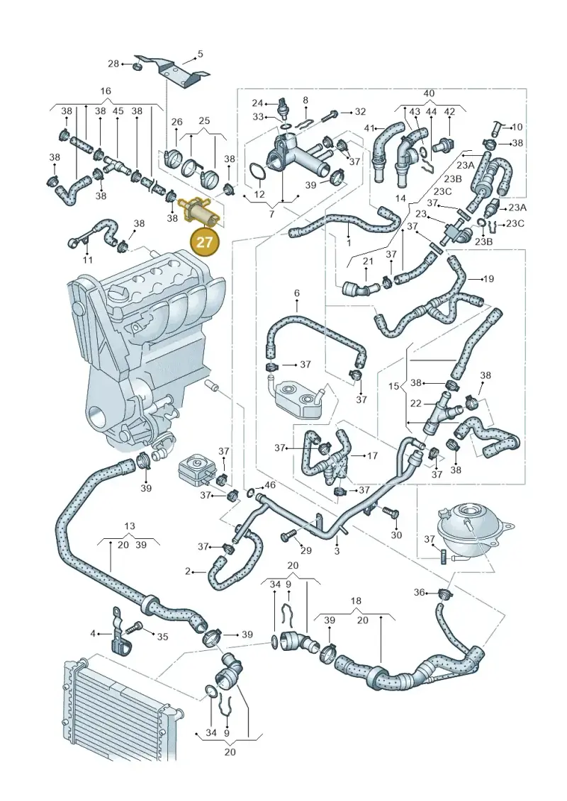 3D0965561D — Volkswagen Sharan (2008-2010) diagram 244121250, position 27
