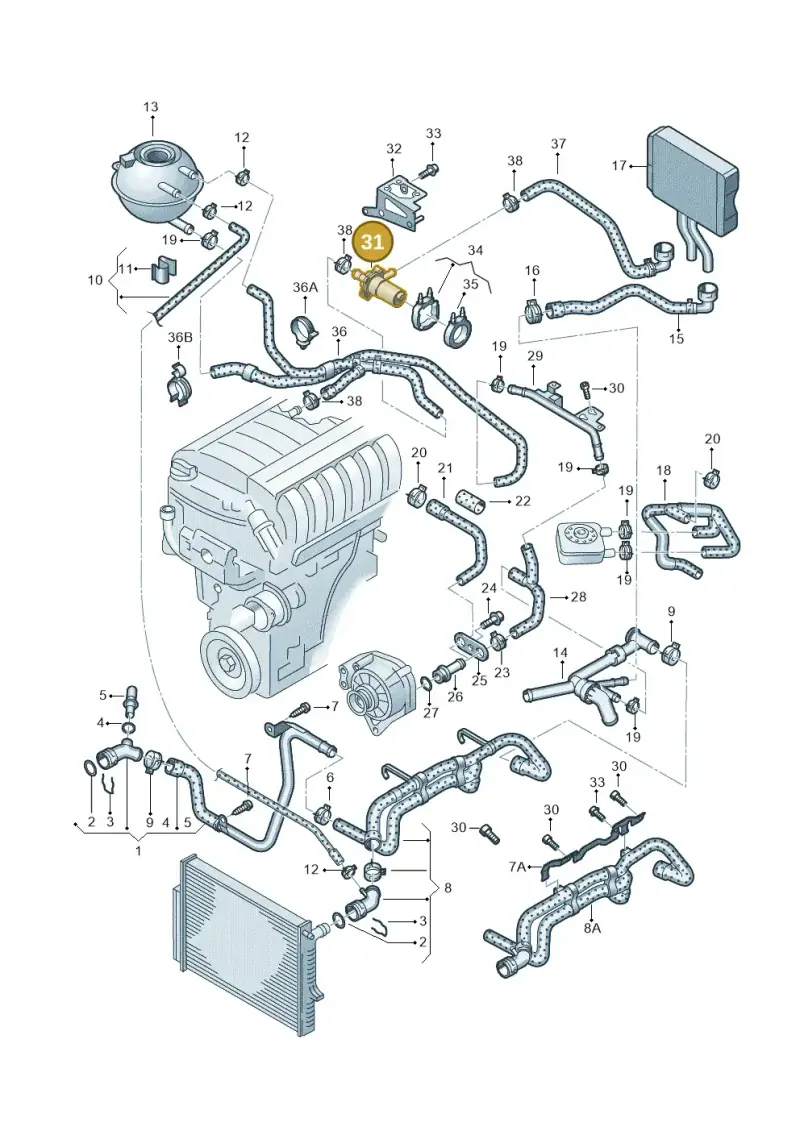 3D0965561D — Volkswagen Touareg                08> (2007-) diagram 478121450, position 31