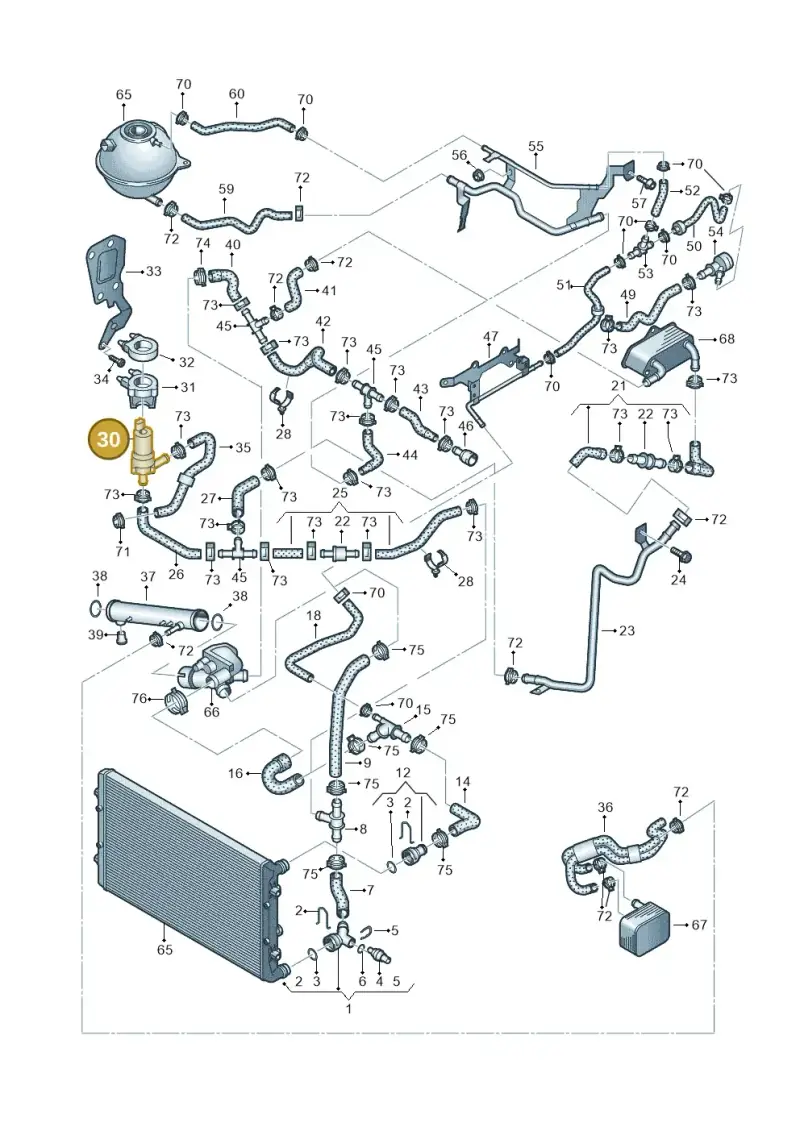 3D0965561D — Volkswagen EOS 2.0 (2008-2010) diagram 625121320, position 30