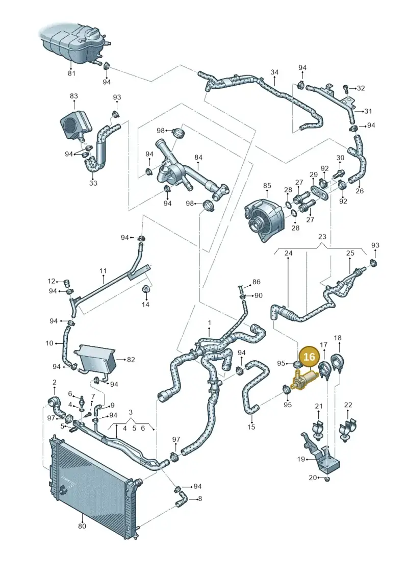 3D0965561D — Volkswagen Phaeton 4motion (2010-2016) diagram 667121300, position 16